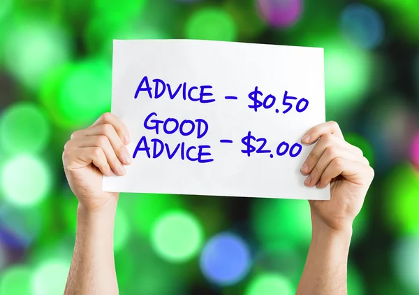 Advice, Good Advice placard — Stock Photo, Image