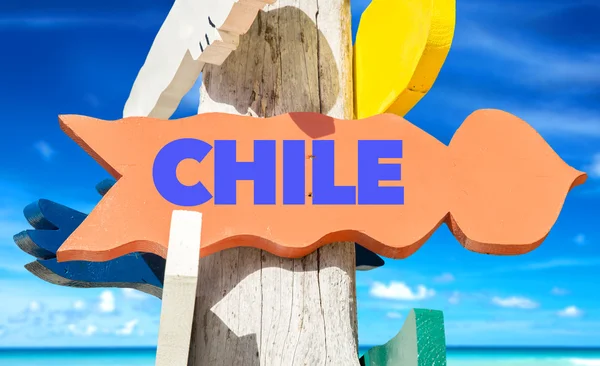 Señalización de chile con playa —  Fotos de Stock