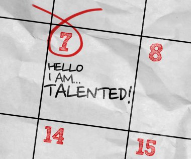 görüntü metni ile bir takvim