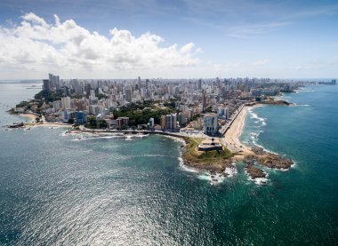 Barra deniz feneri ve Salvador cityscape