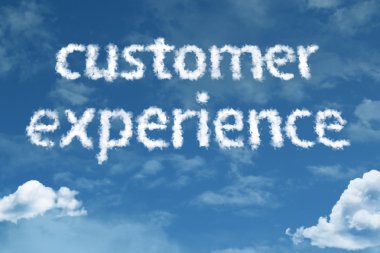 Customer Experience cloud words with sky clipart