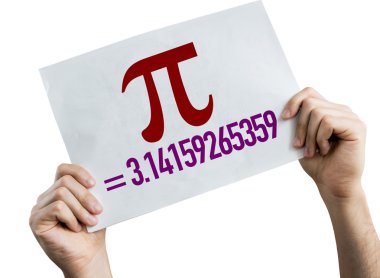 Pi afişini beyaz arka plan üzerinde
