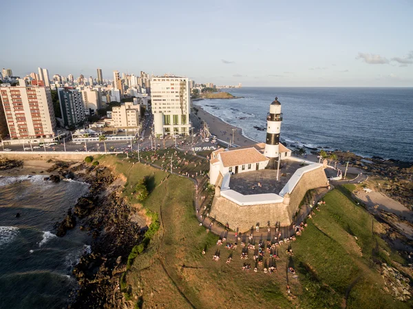 Barra Lighthouse and Salvador cityscape — Stock Photo, Image