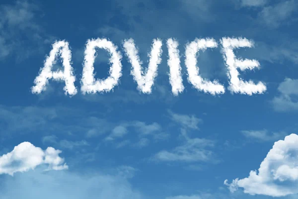 Advicecloud ord med sky — Stockfoto