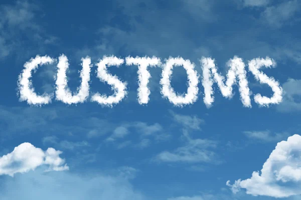 Customs cloud word with sky — Stock Photo, Image