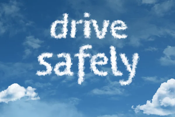 Drive Safely cloud words with sky
