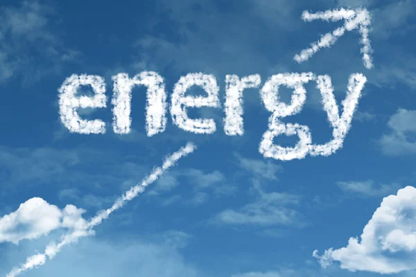 Energie wolk woord met sky — Stockfoto