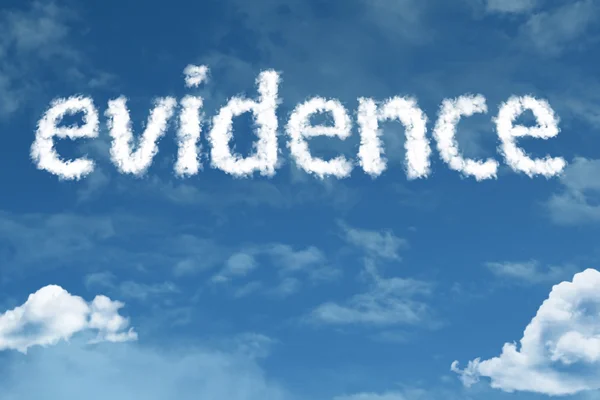 Evidence cloud word with sky — Stock Photo, Image