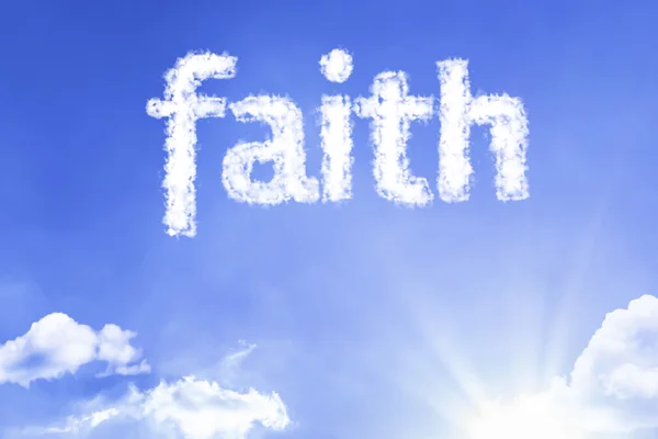 faith cloud word with sky