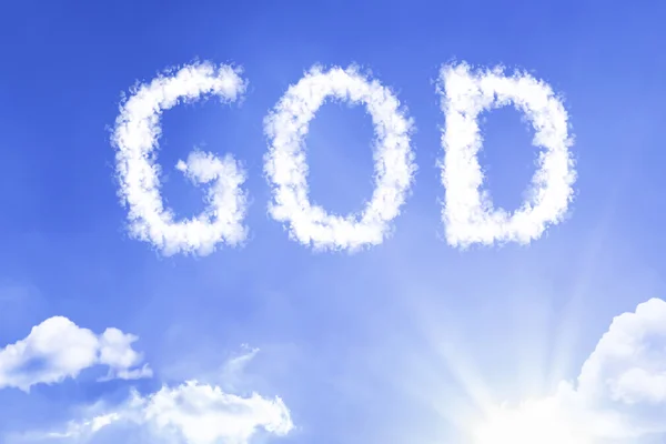 Gott Wolke Wort mit Himmel — Stockfoto