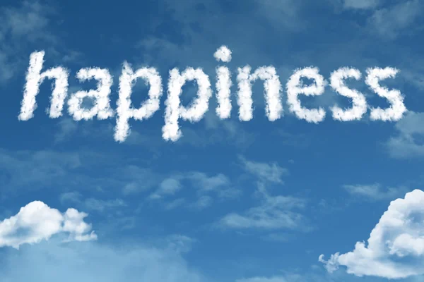 Happiness cloud word with sky — Stock Photo, Image