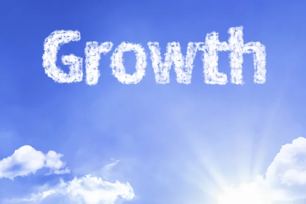 Growth cloud word with sky — Stock Photo, Image
