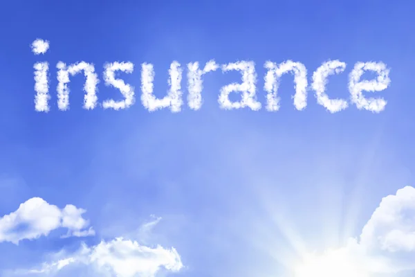 Insurance cloud ord med sky — Stockfoto