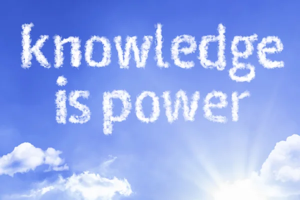 Knowledge is Power cloud words with sky — Stock Photo, Image