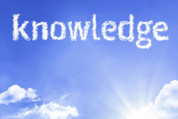 Knowledge cloud word with sky — Stock Photo, Image