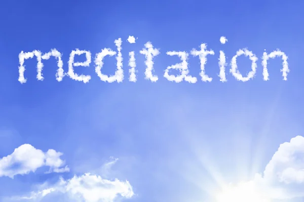 Meditation cloud word with sky — Stock Photo, Image