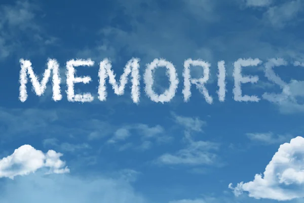 Memories cloud word with sky — Stock Photo, Image