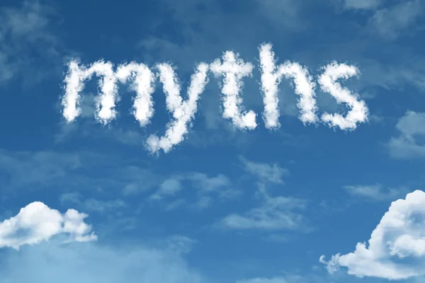 Myths cloud word with sky — Stock Photo, Image