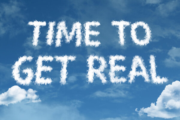 Time to Get Real cloud words with sky