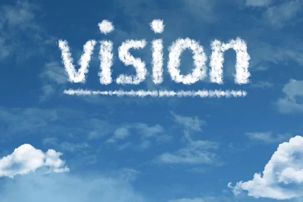 Vision cloud ord med sky — Stockfoto