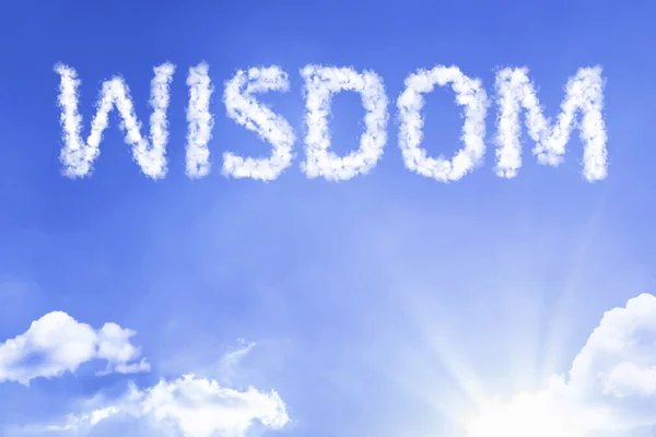 Wisdom cloud word with sky — Stock Photo, Image