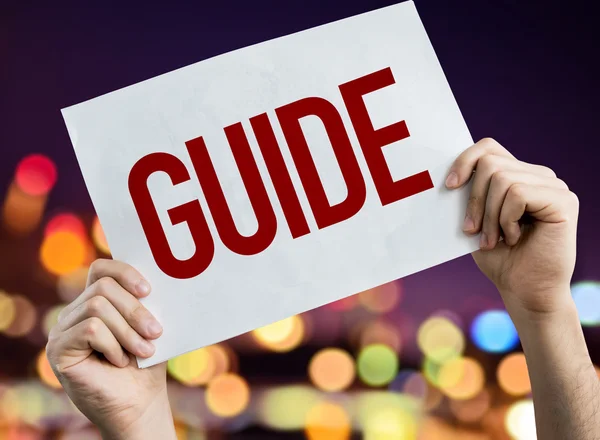 Guide placard with night lights — Stock Photo, Image