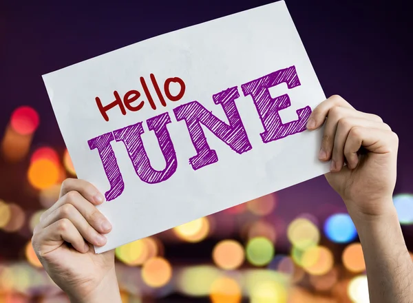 Hello June placard — Stock Photo, Image