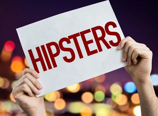 Hipsters plakat med night lights — Stockfoto