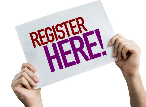 Register Here placard — Stock Photo, Image