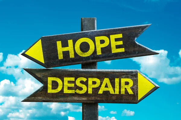 Hope - Despair crossroad — Stock Photo, Image