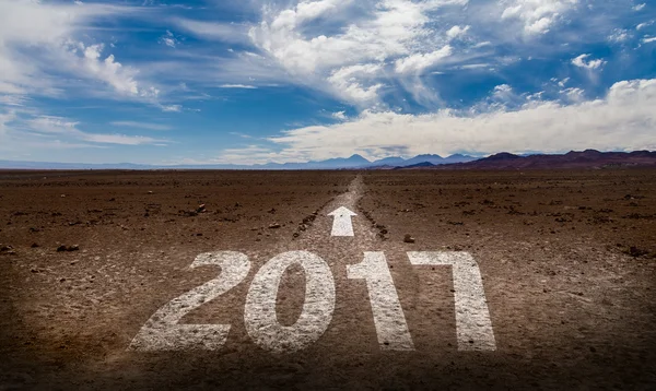 2017 written on a pathway — Stock Photo, Image