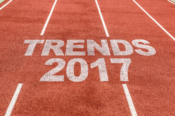 Tendencias 2017 escrito en la pista — Foto de Stock