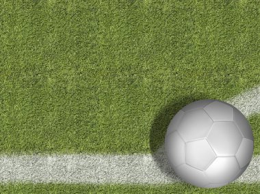 Beyaz topu bir futbol sahası