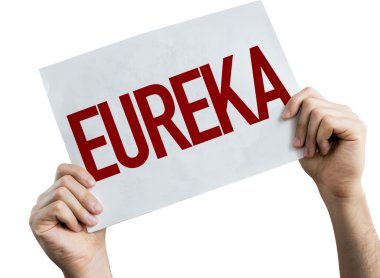 Eureka üzerinde beyaz arka plan afiş