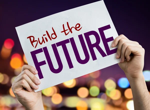 Construir el cartel del futuro — Foto de Stock