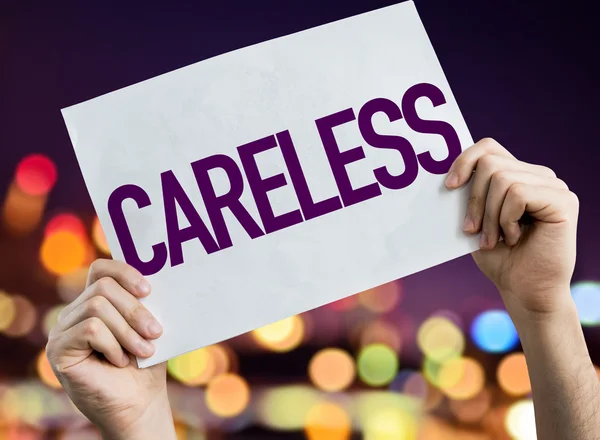 Careless placard with night lights — Stock Photo, Image