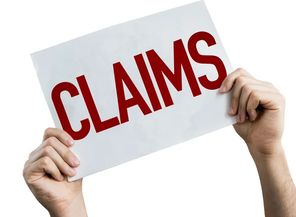 Claims placard on white background — Stock Photo, Image
