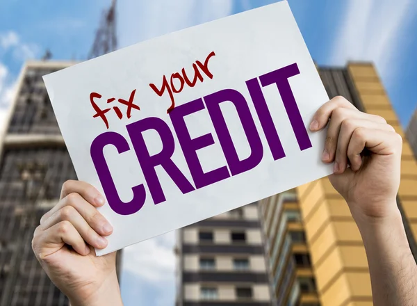 Fix Your Credit placard — Stock Photo, Image