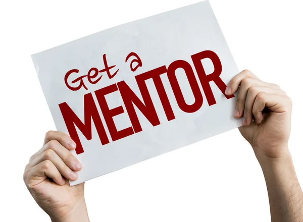 Ein Mentor-Plakat bekommen — Stockfoto