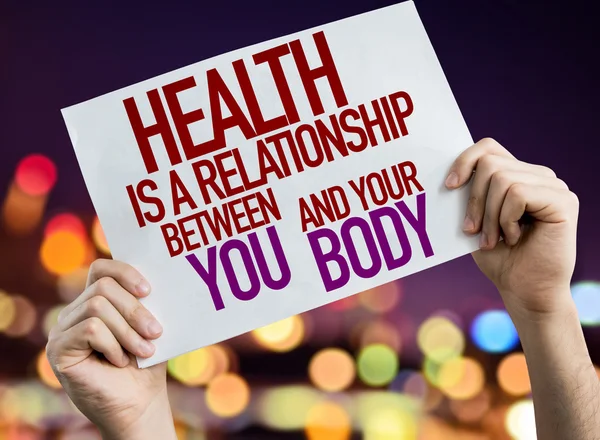Zdraví je vztah cedulky — Stock fotografie