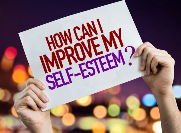 ¿Cómo puedo mejorar mi autoestima? letrero —  Fotos de Stock