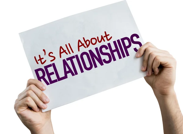 Its All About Relationships placard — Stock Photo, Image