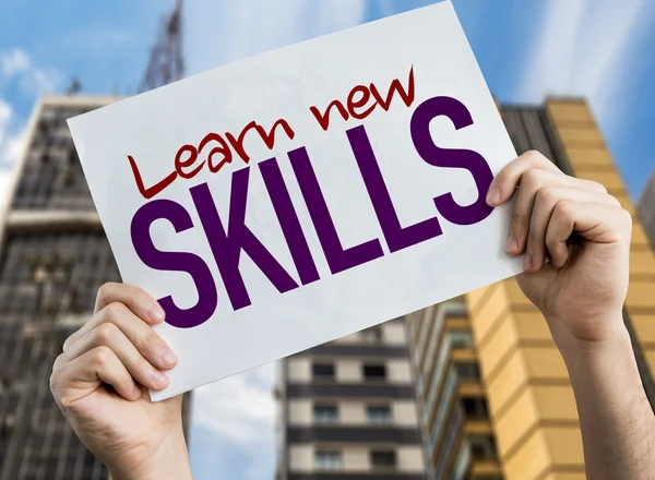 Learn New Skills placard — Stock Photo, Image