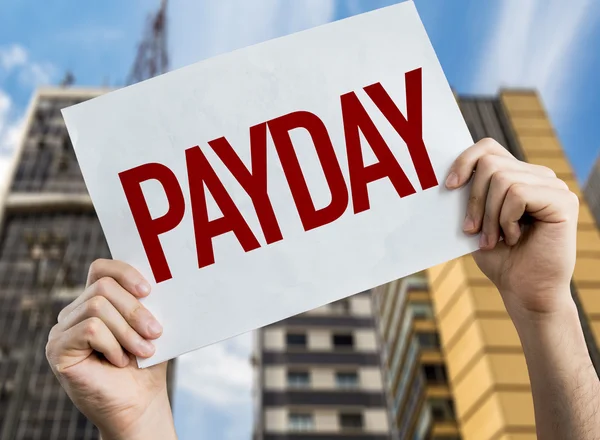 Payday plakat med stadsbilden — Stockfoto