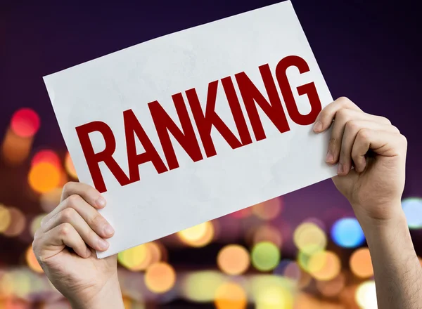 Ranking placard with night lights — Stock Photo, Image