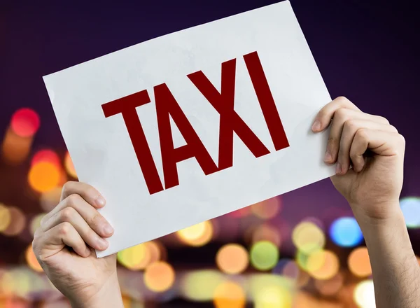 Taxiplakat mit Nachtbeleuchtung — Stockfoto