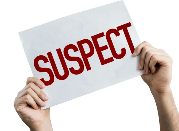 Suspect placard on white background — Stock Photo, Image