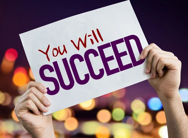 Plakkaat met u Will Succeed — Stockfoto