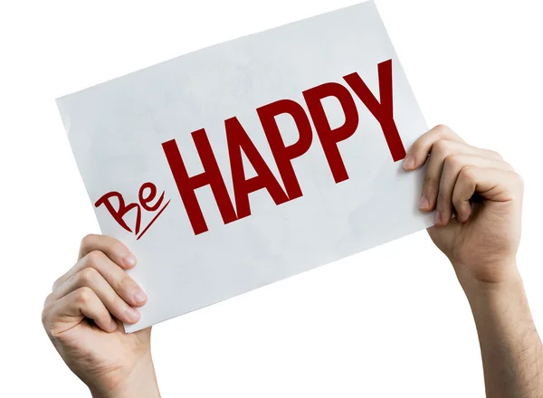 Be Happy placard — Stock Photo, Image