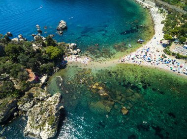 plaj ve Isola Bella Taormina adlı ada